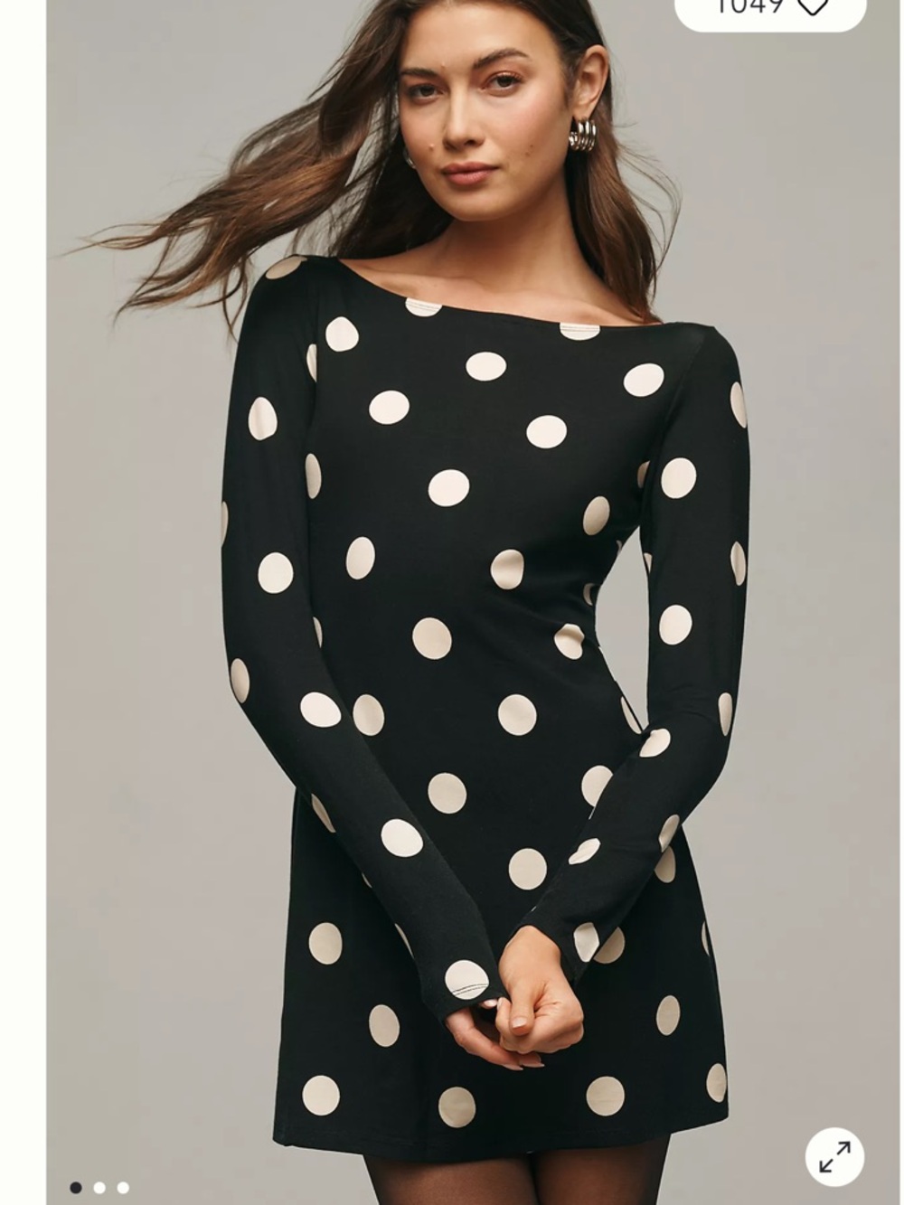 Reformation Jaelynn Polka Dot Long-Sleeve Dress - Picture 2 of 5